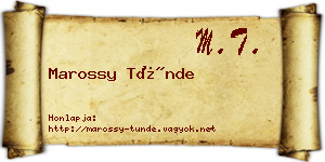 Marossy Tünde névjegykártya