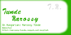 tunde marossy business card